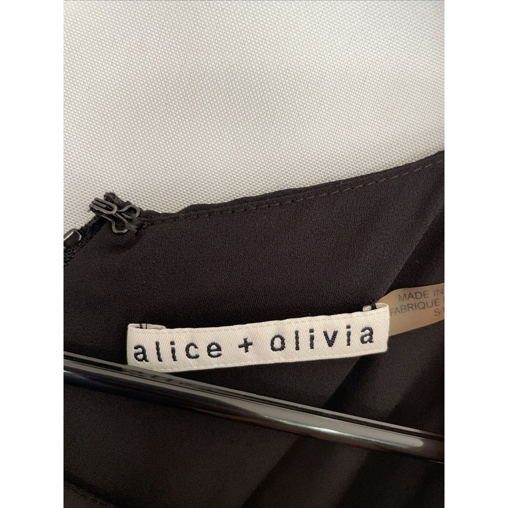 Alice + Olivia Black High Neck Sleeveless Maxi Gown Side Slit R508676774‎ Size S - Picture 4 of 7
